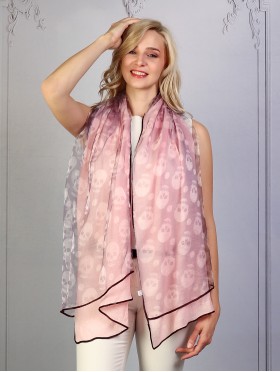 2 LAYERS, SKULL PRINT SCARF